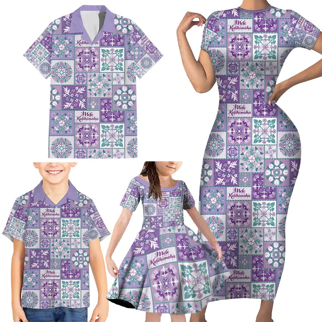 Mele Kalikimaka Hawaii Christmas Family Matching Short Sleeve Bodycon Dress and Hawaiian Shirt Poni Seamless Floral Motif LT9 - Polynesian Pride