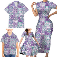 Mele Kalikimaka Hawaii Christmas Family Matching Short Sleeve Bodycon Dress and Hawaiian Shirt Poni Seamless Floral Motif LT9 - Polynesian Pride