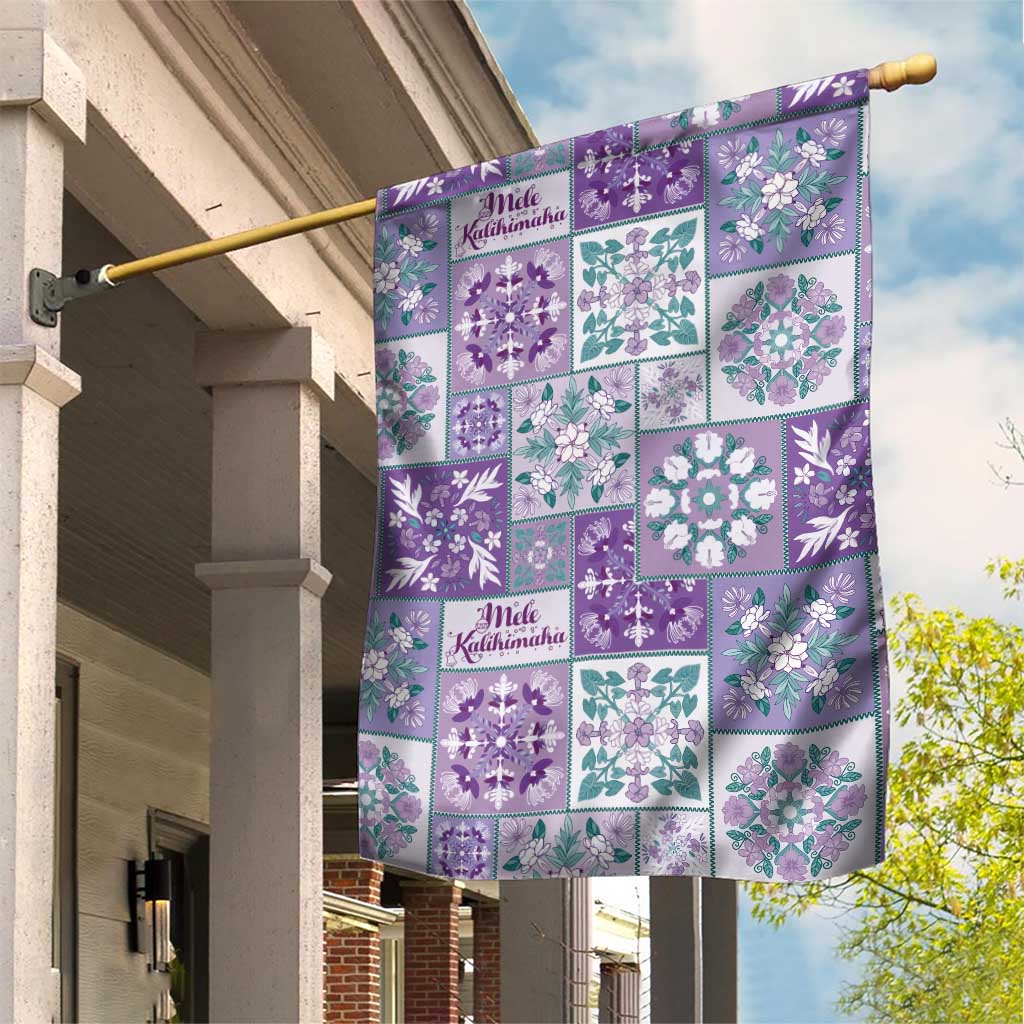 Mele Kalikimaka Hawaii Christmas Garden Flag Poni Seamless Floral Motif - Polynesian Pride