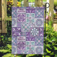 Mele Kalikimaka Hawaii Christmas Garden Flag Poni Seamless Floral Motif - Polynesian Pride