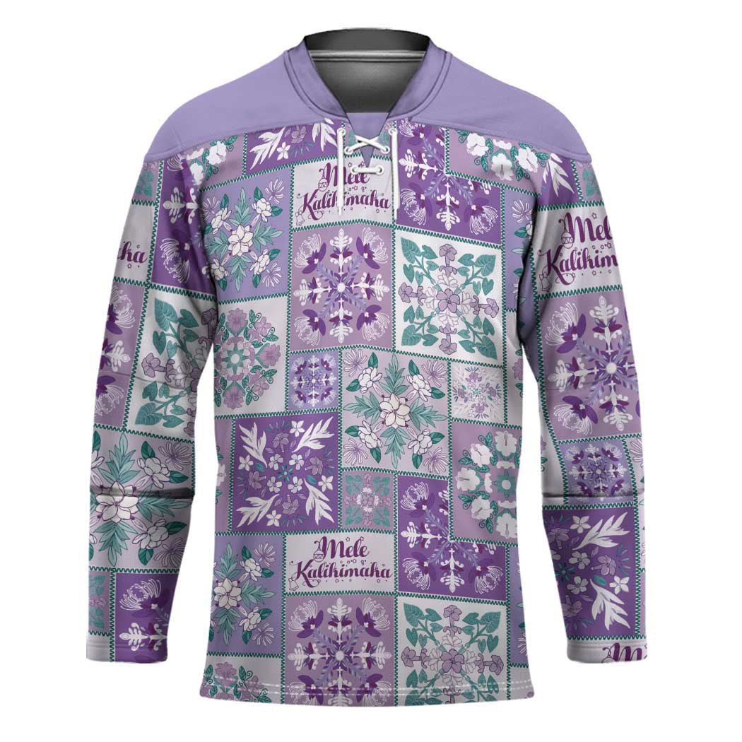 Mele Kalikimaka Hawaii Christmas Hockey Jersey Poni Seamless Floral Motif - Polynesian Pride