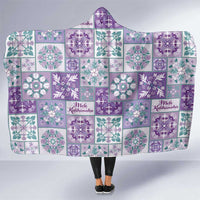 Mele Kalikimaka Hawaii Christmas Hooded Blanket Poni Seamless Floral Motif - Polynesian Pride