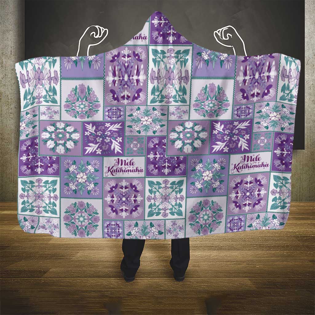 Mele Kalikimaka Hawaii Christmas Hooded Blanket Poni Seamless Floral Motif - Polynesian Pride