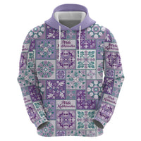 Mele Kalikimaka Hawaii Christmas Hoodie Poni Seamless Floral Motif - Polynesian Pride