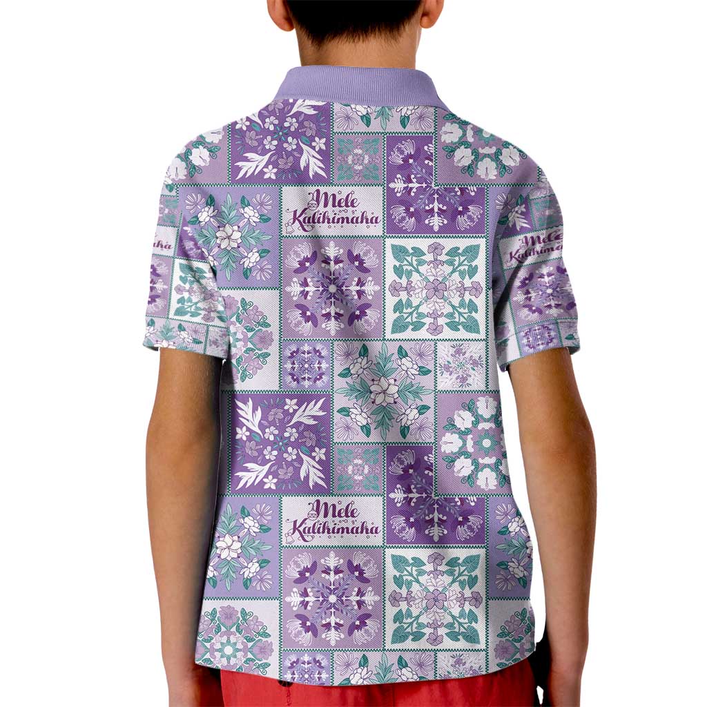 Mele Kalikimaka Hawaii Christmas Kid Polo Shirt Poni Seamless Floral Motif - Polynesian Pride
