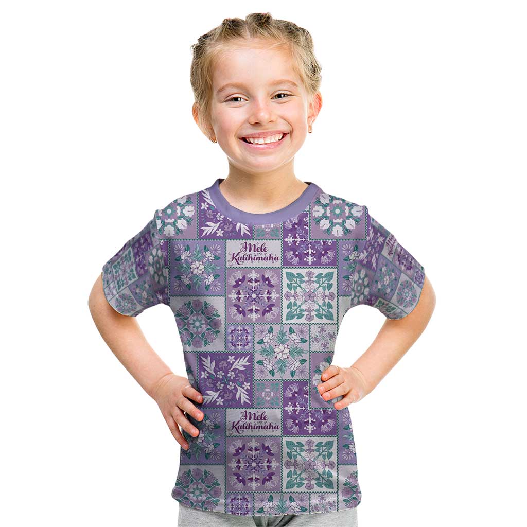 Mele Kalikimaka Hawaii Christmas Kid T Shirt Poni Seamless Floral Motif - Polynesian Pride