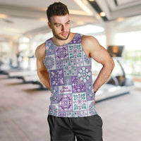 Mele Kalikimaka Hawaii Christmas Men Tank Top Poni Seamless Floral Motif - Polynesian Pride
