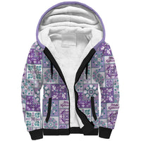 Mele Kalikimaka Hawaii Christmas Sherpa Hoodie Poni Seamless Floral Motif - Polynesian Pride