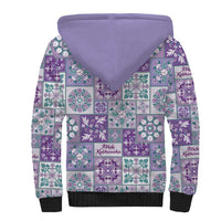 Mele Kalikimaka Hawaii Christmas Sherpa Hoodie Poni Seamless Floral Motif - Polynesian Pride