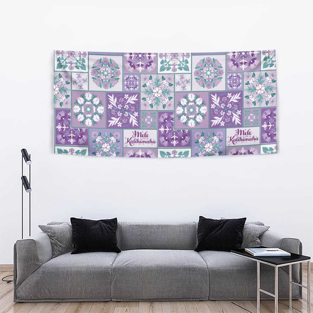 Mele Kalikimaka Hawaii Christmas Tapestry Poni Seamless Floral Motif - Polynesian Pride