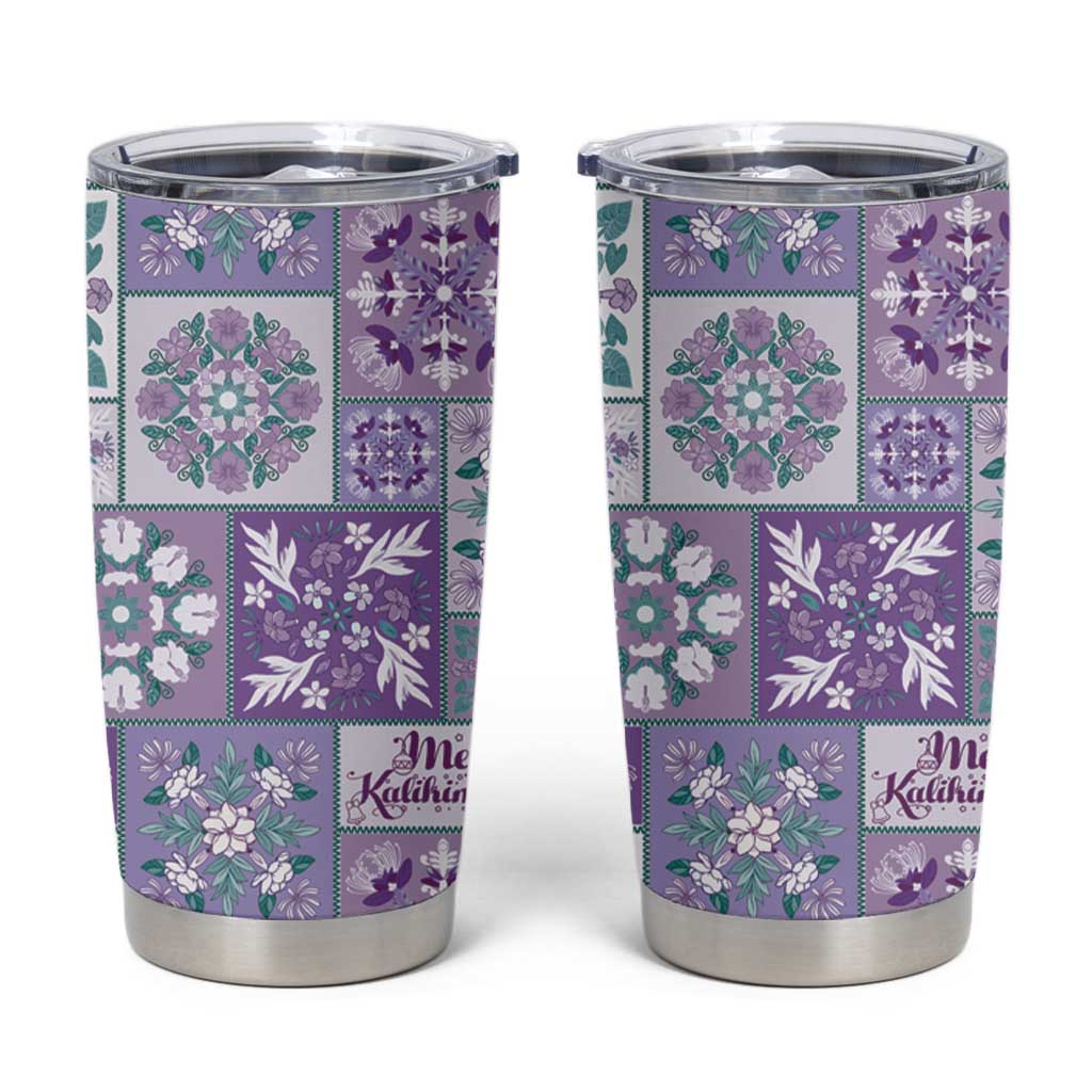 Mele Kalikimaka Hawaii Christmas Tumbler Cup Poni Seamless Floral Motif - Polynesian Pride