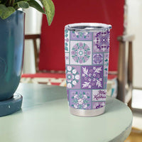 Mele Kalikimaka Hawaii Christmas Tumbler Cup Poni Seamless Floral Motif - Polynesian Pride