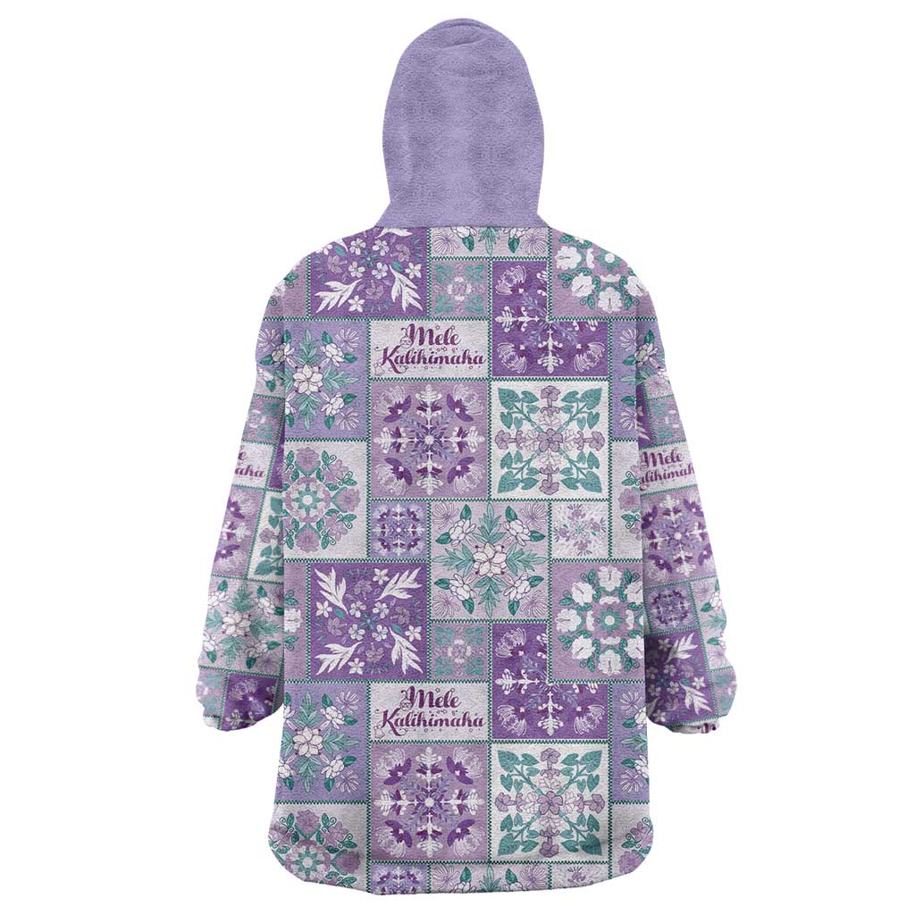 Mele Kalikimaka Hawaii Christmas Wearable Blanket Hoodie Poni Seamless Floral Motif - Polynesian Pride