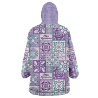 Mele Kalikimaka Hawaii Christmas Wearable Blanket Hoodie Poni Seamless Floral Motif - Polynesian Pride