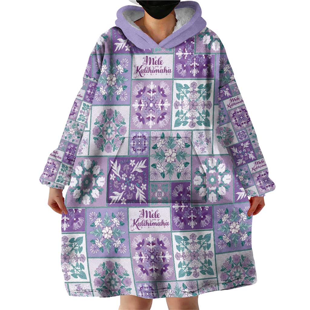 Mele Kalikimaka Hawaii Christmas Wearable Blanket Hoodie Poni Seamless Floral Motif - Polynesian Pride