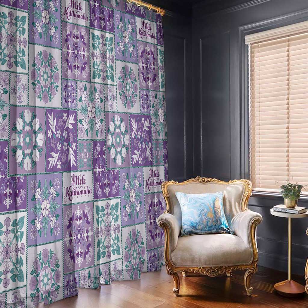 Mele Kalikimaka Hawaii Christmas Window Curtain Poni Seamless Floral Motif - Polynesian Pride