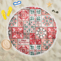 Mele Kalikimaka Hawaii Christmas Beach Blanket Ulaula Seamless Floral Motif - Polynesian Pride