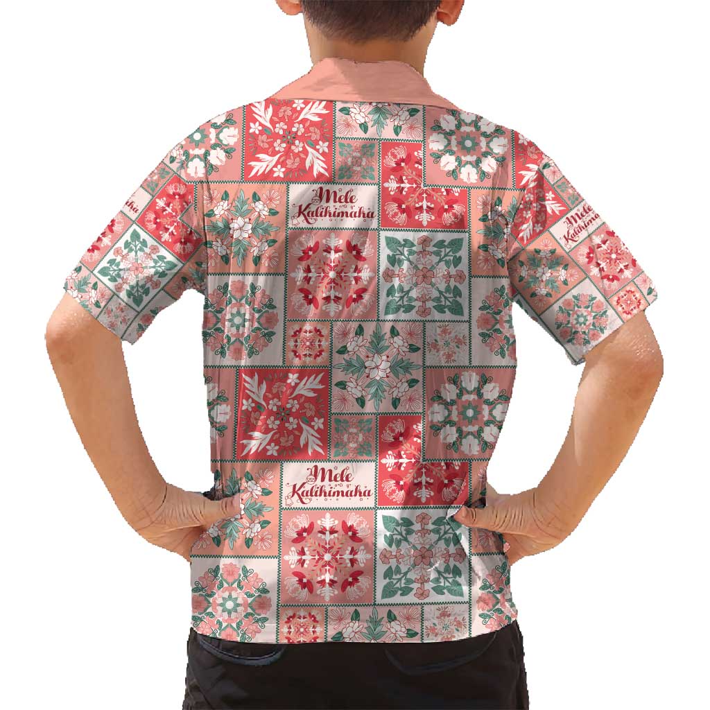 Mele Kalikimaka Hawaii Christmas Family Matching Long Sleeve Bodycon Dress and Hawaiian Shirt Ulaula Seamless Floral Motif LT9 - Polynesian Pride