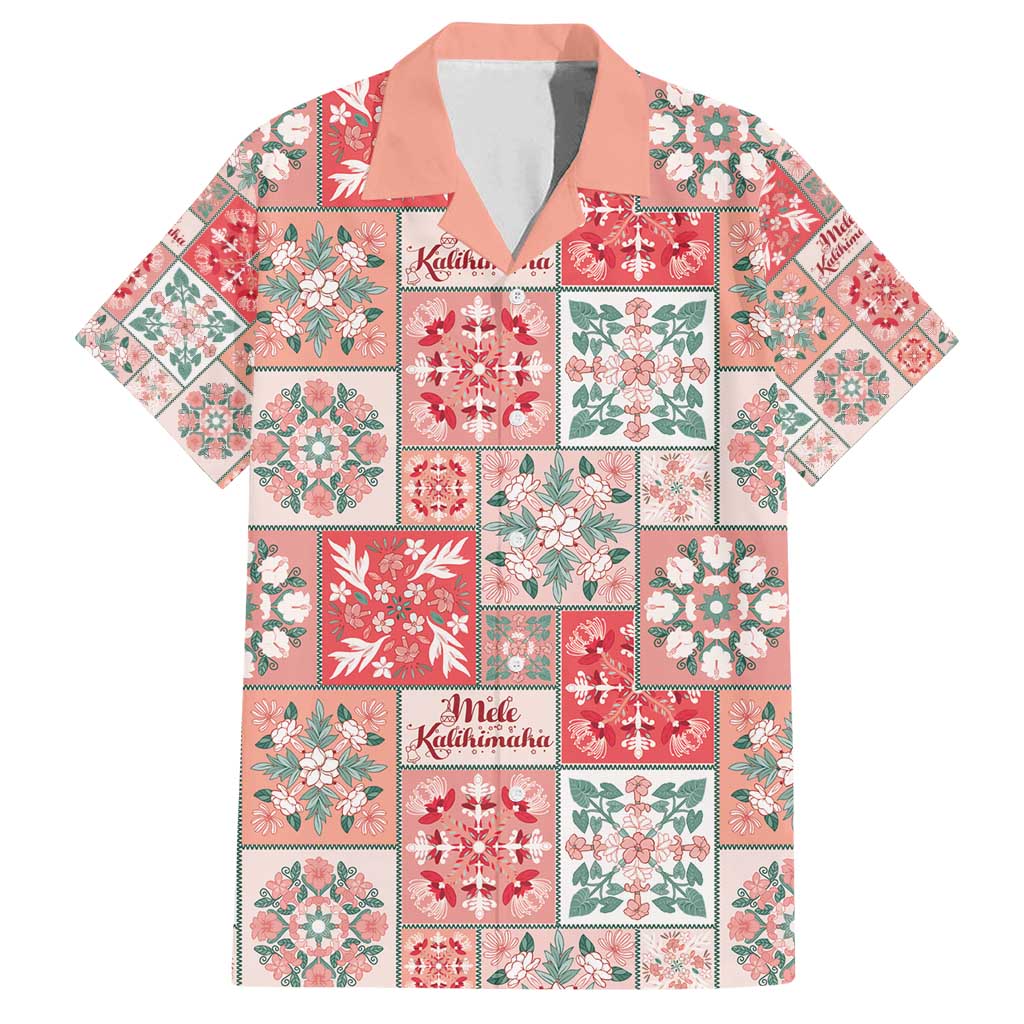 Mele Kalikimaka Hawaii Christmas Family Matching Long Sleeve Bodycon Dress and Hawaiian Shirt Ulaula Seamless Floral Motif LT9 Dad's Shirt - Short Sleeve Red - Polynesian Pride