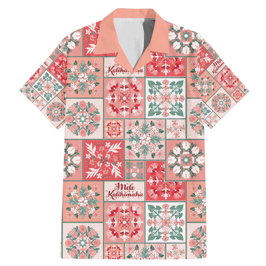 Mele Kalikimaka Hawaii Christmas Family Matching Mermaid Dress and Hawaiian Shirt Ulaula Seamless Floral Motif LT9 Dad's Shirt - Short Sleeve Red - Polynesian Pride