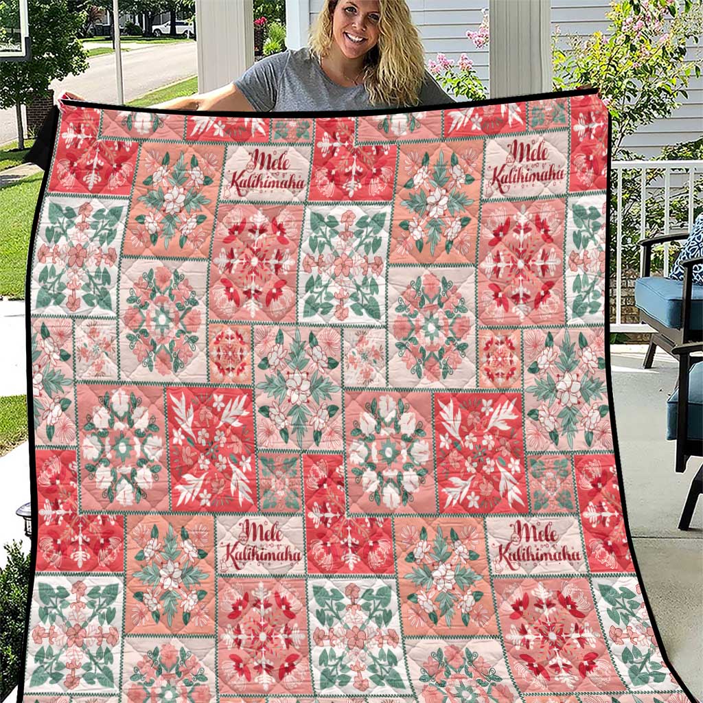 Mele Kalikimaka Hawaii Christmas Quilt Ulaula Seamless Floral Motif - Polynesian Pride