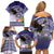 American Samoa Bald Eagle Family Matching Off Shoulder Short Dress and Hawaiian Shirt Polynesian Tropical Flowers