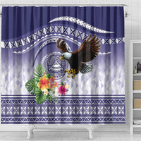 American Samoa Bald Eagle Shower Curtain Polynesian Tropical Flowers