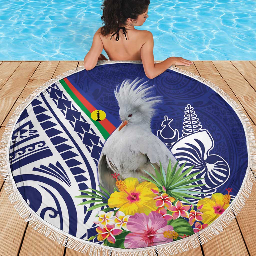 New Caledonia Kagu Bird Beach Blanket Polynesian Tropical Flowers