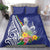 New Caledonia Kagu Bird Bedding Set Polynesian Tropical Flowers