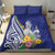 New Caledonia Kagu Bird Bedding Set Polynesian Tropical Flowers