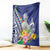 New Caledonia Kagu Bird Blanket Polynesian Tropical Flowers