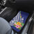 New Caledonia Kagu Bird Car Mats Polynesian Tropical Flowers