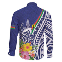 New Caledonia Kagu Bird Family Matching Summer Maxi Dress and Hawaiian Shirt Polynesian Tropical Flowers