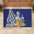 New Caledonia Kagu Bird Rubber Doormat Polynesian Tropical Flowers