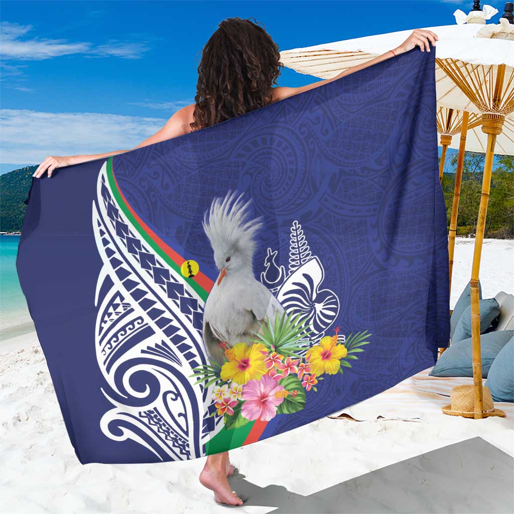 New Caledonia Kagu Bird Sarong Polynesian Tropical Flowers