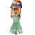 New Caledonia Nautilus Shell Mermaid Dress Polynesian Tropical Flowers