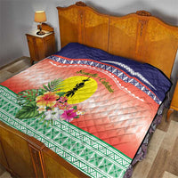 New Caledonia Nautilus Shell Quilt Polynesian Tropical Flowers