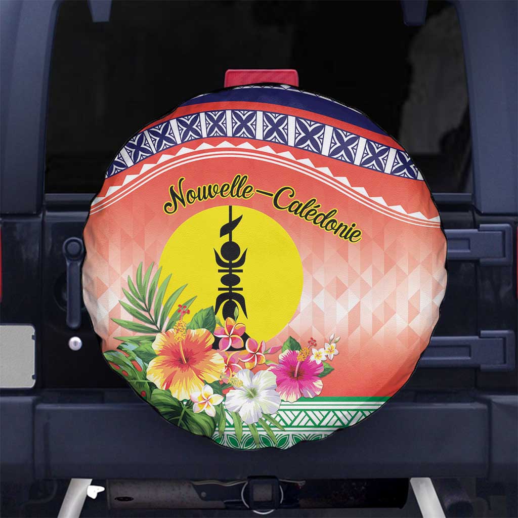 New Caledonia Nautilus Shell Spare Tire Cover Polynesian Tropical Flowers