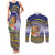 Tokelau Tuluma Couples Matching Tank Maxi Dress and Long Sleeve Button Shirt Polynesian Tropical Flowers