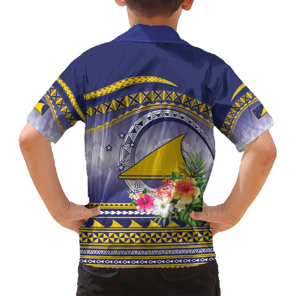 Tokelau Tuluma Family Matching Off Shoulder Maxi Dress and Hawaiian Shirt Polynesian Tropical Flowers