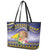 Tokelau Tuluma Leather Tote Bag Polynesian Tropical Flowers