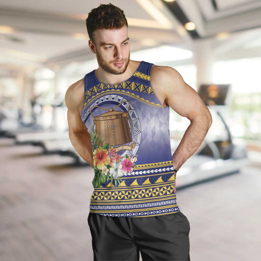 Tokelau Tuluma Men Tank Top Polynesian Tropical Flowers