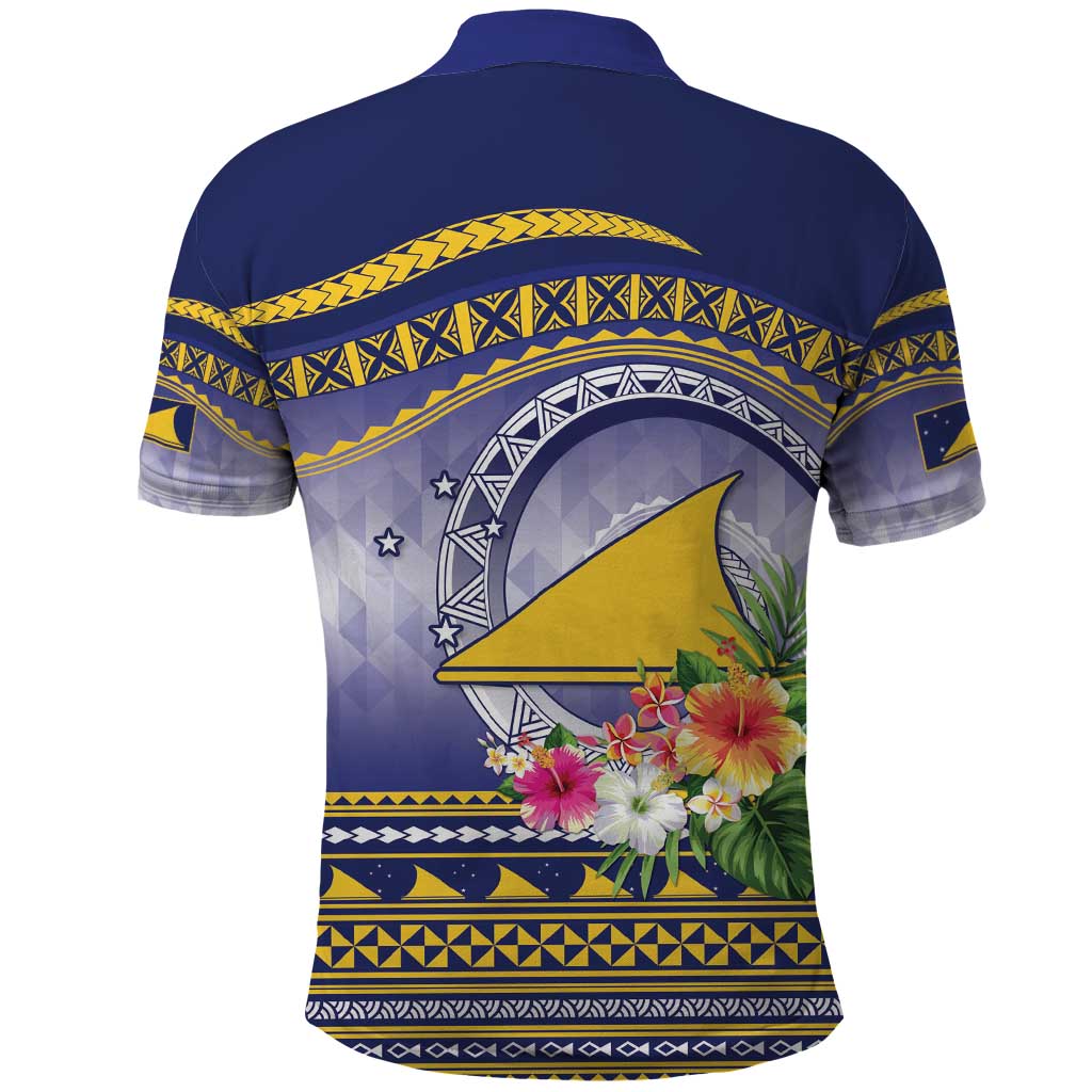 Tokelau Tuluma Polo Shirt Polynesian Tropical Flowers