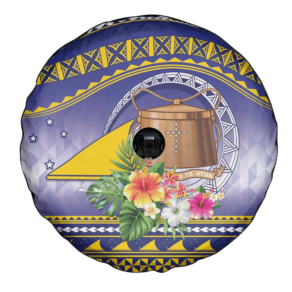 Tokelau Tuluma Spare Tire Cover Polynesian Tropical Flowers
