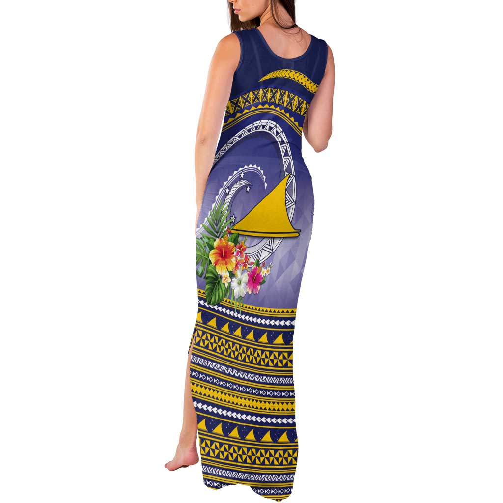 Tokelau Tuluma Tank Maxi Dress Polynesian Tropical Flowers