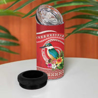 Wallis et Futuna Kingfisher 4 in 1 Can Cooler Tumbler Polynesian Tropical Flowers