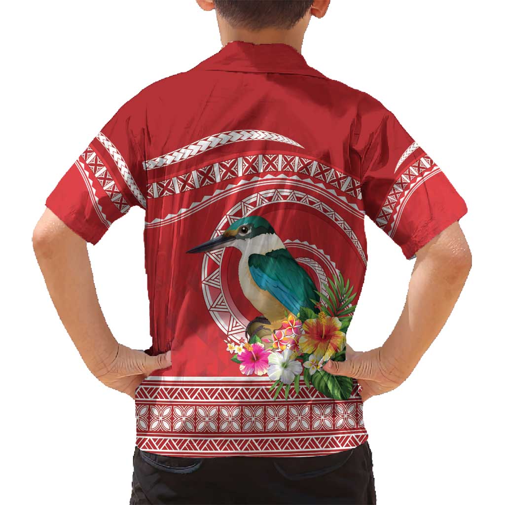 Wallis et Futuna Kingfisher Family Matching Puletasi and Hawaiian Shirt Polynesian Tropical Flowers LT9 - Polynesian Pride