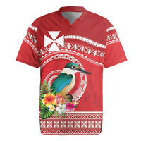 Wallis et Futuna Kingfisher Rugby Jersey Polynesian Tropical Flowers