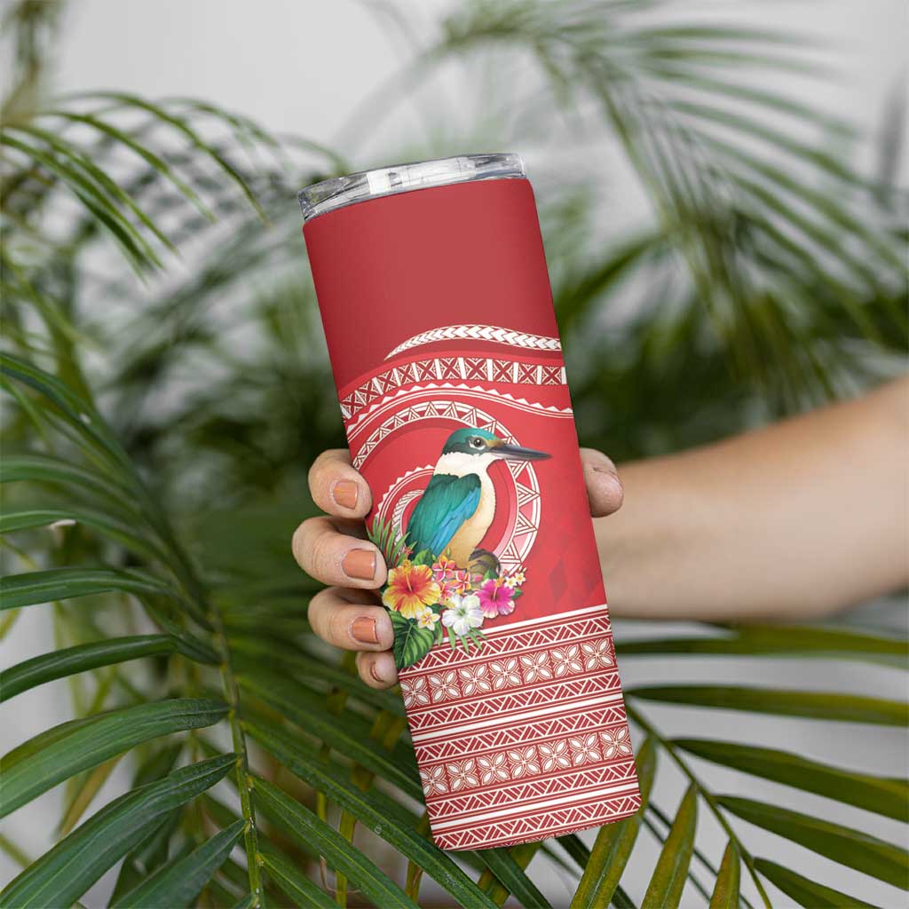 Wallis et Futuna Kingfisher Skinny Tumbler Polynesian Tropical Flowers