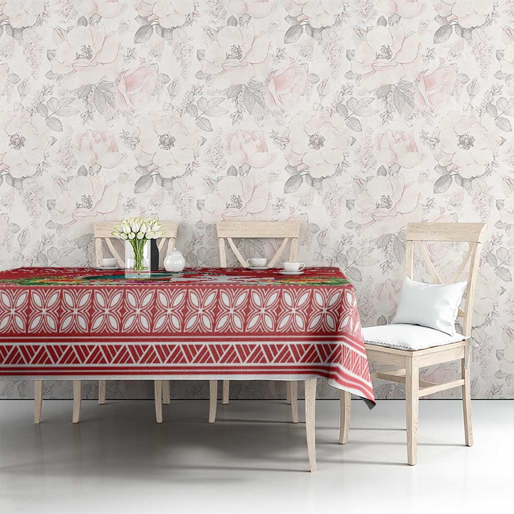 Wallis et Futuna Kingfisher Tablecloth Polynesian Tropical Flowers